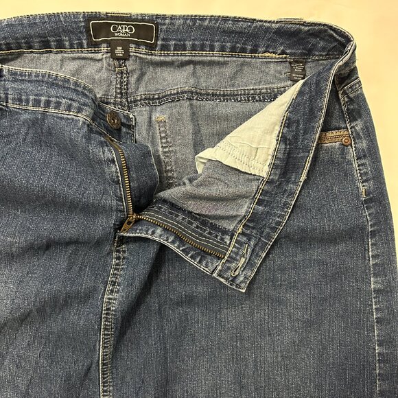 Cato Womens Denim Jean Maxi Skirt Back Slit Embroidered Pockets Size 18W Y2K - Picture 3 of 16